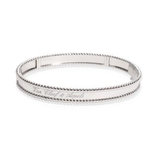 Cleef Arpels Perlée Signature Bracelet Large Model in 18K White Gold Miu Miu Handbag Bag Bag Pink Ribbon Motif