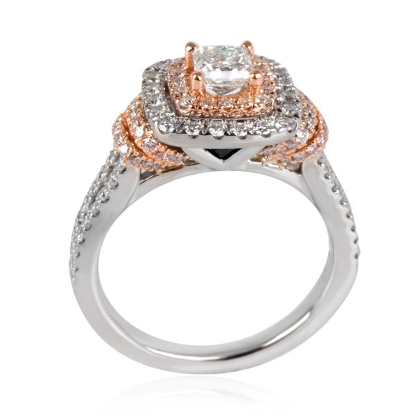 105931 pv Vera Wang Love Collection Halo Diamond Engagement Ring in 14K 2 Tone Gold 120ct