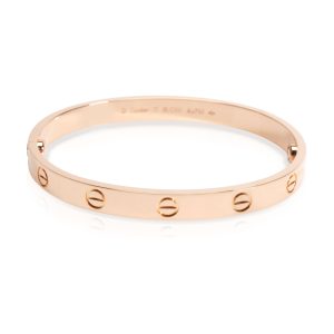 Cartier Love Bracelet in 18K Rose Gold Size 17 Louis Vuitton Speedy Handbag Damier Azur White