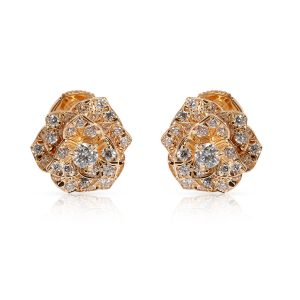 Piaget Rose Stud Diamond Earring in 18K Yellow Gold 092 CTW GUCCI 233329 Shoulder Bag Brown