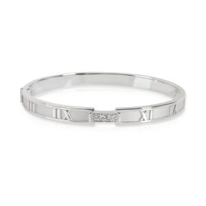 Tiffany Co Atlas Diamond Bangle in 18K White Gold 015 CTW Gucci Guccisima Leather Bifold Wallet