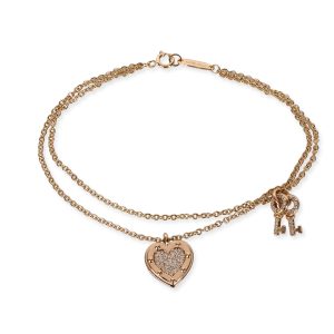 Return to Tiffany Heart Tag Keys Diamond Bracelet in 18K Rose Gold 021 CTW Louis Vuitton Pochette Jour Leather Taurillon Clutch Bag Black