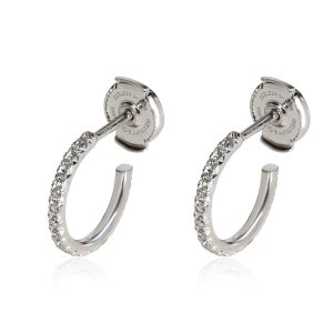 Tiffany Co Metro Diamond Hoop Earring in 18K White Gold 053 CTW Saint Laurent Lulu Bowling Bag Chain Shoulder Ivory