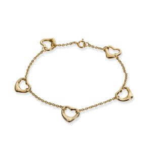 Tiffany Co Elsa Peretti Mini Open Heart Bracelet in 18K Yellow Gold Louis Vuitton Portobello Shoulder Bag Damier Ebene