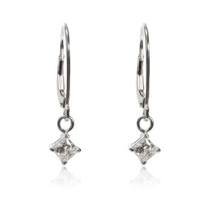 Blue Nile Princess Diamond Dangle Earrings in 14K Gold GIA Certified E SI 060CT Louis Vuitton Hina PM Handbag Mahina Leather