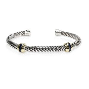 David Yurman Cable Collection Sapphire Bracelet in 14K Gold Sterling Silver Louis Vuitton Petit Palais Monogram Bag