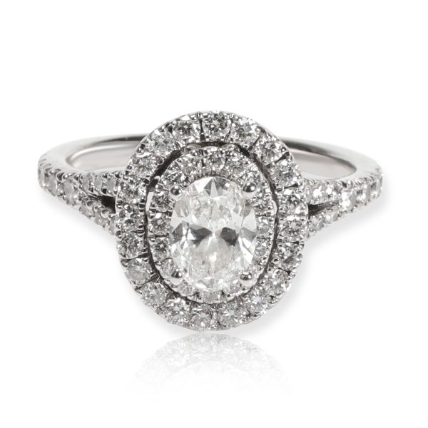 Neil Lane Neil Lane Oval Halo Diamond Engagement Ring in 14K White Gold 100 CTW