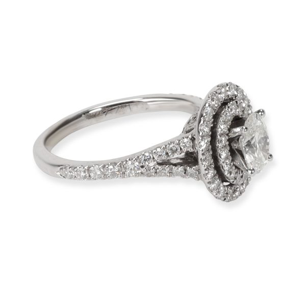 White Gold Engagement Ring Neil Lane Oval Halo Diamond Engagement Ring in 14K White Gold 100 CTW