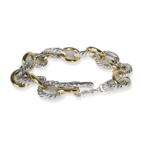 106372 bv 24076f7a a2b3 4a32 9bd3 69e0967ee49f David Yurman Cable Link Bracelet in 18K Yellow GoldSterling Silver