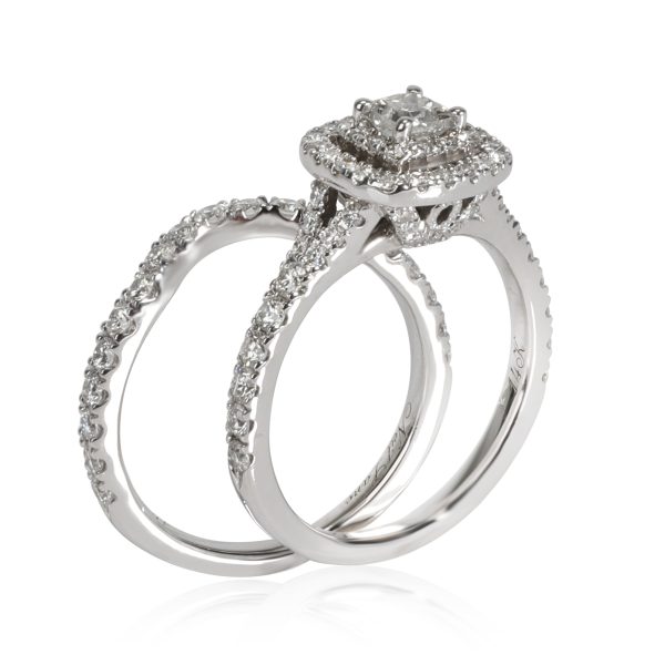 Neil Lane Halo Princess Diamond Wedding Set in 14K White Gold 133 CTW Neil Lane Halo Princess Diamond Wedding Set in 14K White Gold 133 CTW