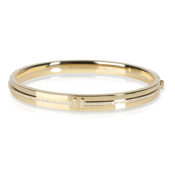 Tiffany Co Tiffany T Bangle with Diamonds in 18K Yellow Gold 017 CTW Tiffany Co Tiffany T Bangle with Diamonds in 18K Yellow Gold 017 CTW