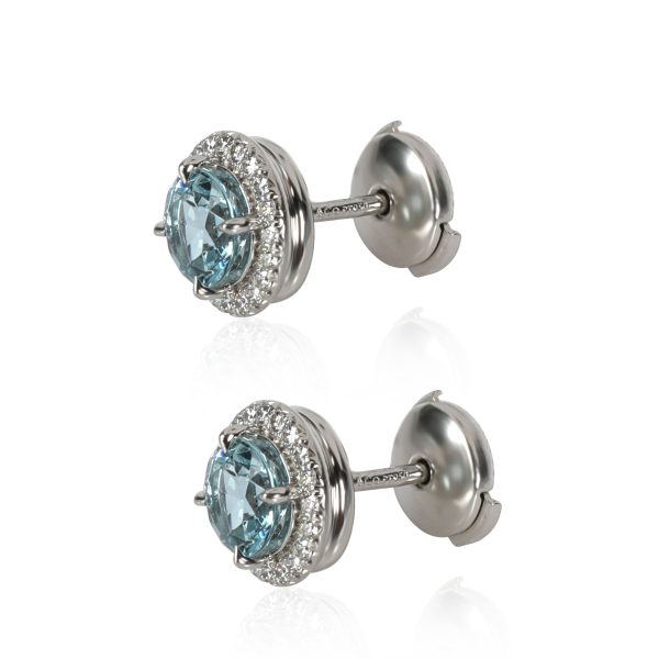 106459 sv Tiffany Co Soleste Aquamarine Diamond Earrings in Platinum 020 CTW