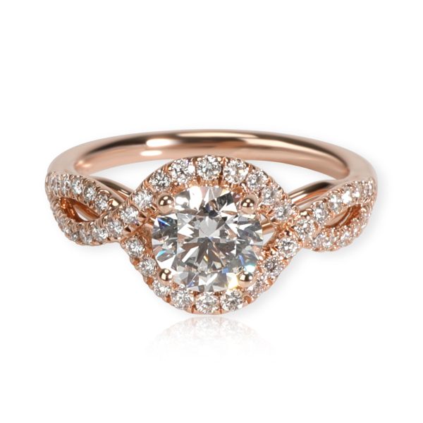 Rings Coast Halo Diamond Engagement Ring in 14K Rose Gold GIA Certified E SI1 105 CTW