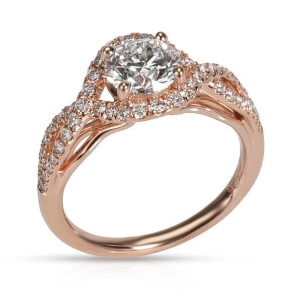 Rose Gold Engagement Ring Coast Halo Diamond Engagement Ring in 14K Rose Gold GIA Certified E SI1 105 CTW