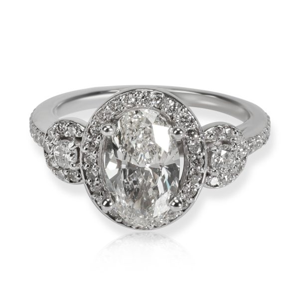 myGemma Oval Halo Diamond Engagement Ring in 14K White Gold K VS1 167 CTW