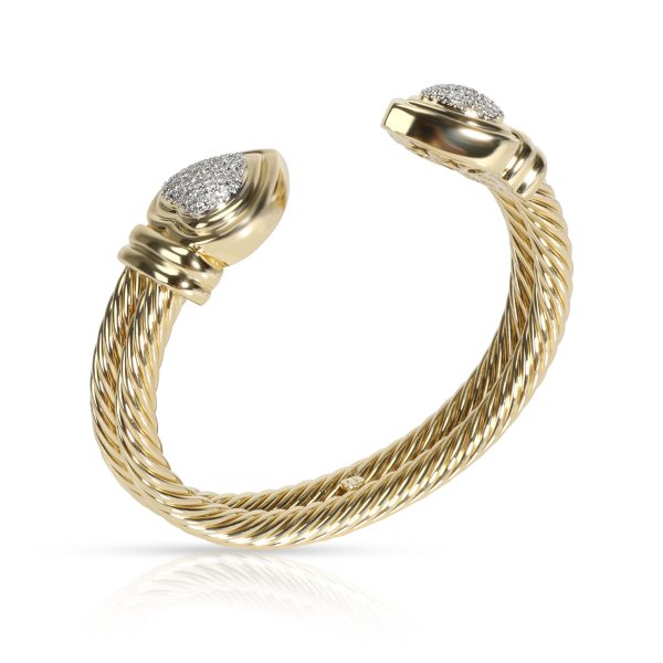 106520 pv e194703d a19b 4fa6 bcf1 48e2c8d9ded6 David Yurman Cable Diamond Heart Bracelet in 18K Yellow Gold 060 CTW