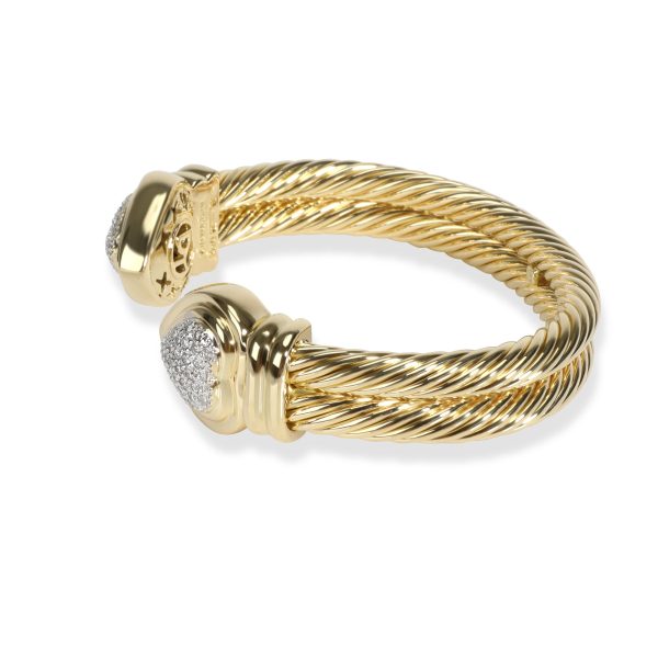 106520 sv be1172a4 1942 4638 aa8e bc9110d00eaf David Yurman Cable Diamond Heart Bracelet in 18K Yellow Gold 060 CTW