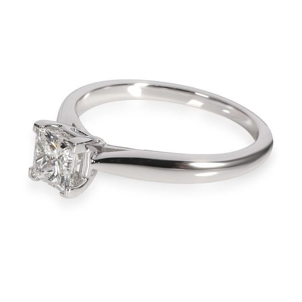 White Gold Solitaire Ring Princess cut Diamond Engagement Ring in 14KT White Gold GSI G SI2 070 Ct