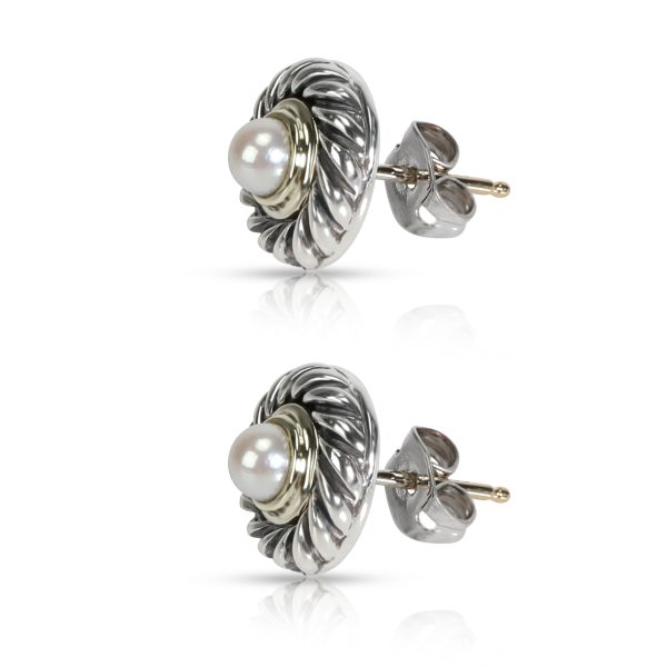 106528 sv a5f9fdfd dce9 476f b0f6 22b28d688a55 David Yurman Pearl Cookie Earrings in 14K Yellow GoldSterling Silver