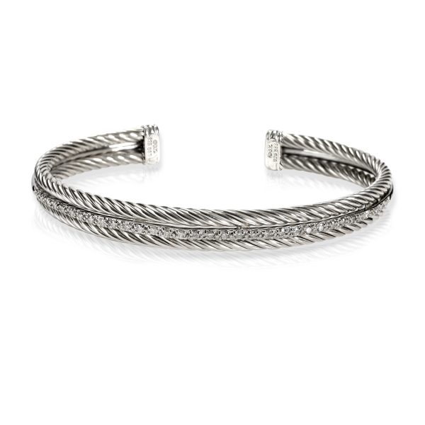 David Yurman Diamond Bracelet in 14K White GoldSterling Silver 033 CTW David Yurman Diamond Bracelet in 14K White GoldSterling Silver 033 CTW