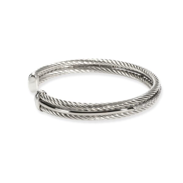 106614 sv David Yurman Diamond Bracelet in 14K White GoldSterling Silver 033 CTW