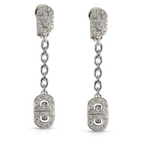 Bulgari Parentesi Diamond Drop Earrings in 18K White Gold 100 CTW Louis Vuitton Shoulder Alpha Messenger Black Gray Blue Damier Graphite Crossbody Pochette Zipper