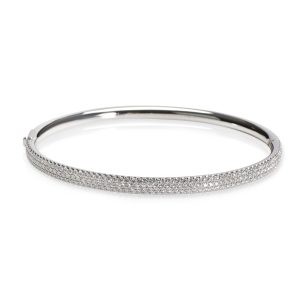 Tiffany Metro Three Row Diamond Hinged Bangle in 18K White Gold 126 CTW Gucci Long Wallet Guccisima Leather Brown