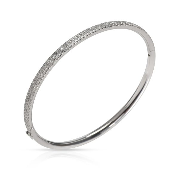 106776 pv d19536bc 4fc8 4b3d 8924 40cbe6d5bcba Tiffany Metro Three Row Diamond Hinged Bangle in 18K White Gold 126 CTW