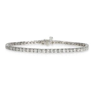 Four Prong Diamond Tennis Bracelet in 14K White Gold 354 CTW Louis Vuitton Neverfull MM Monogram Tote Bag Brown