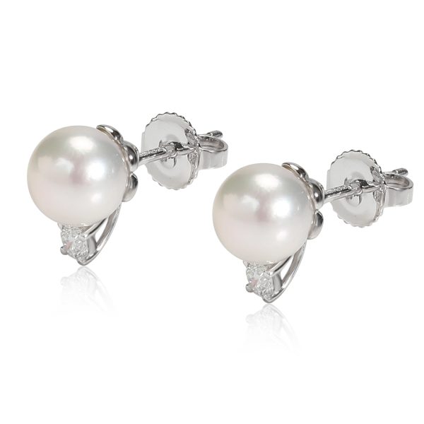 106822 sv 4e57c539 4a51 4c12 a6a3 e00c8e750137 Tiffany Signature Pearl and Diamond Earrings in 18K White Gold 018 CTW