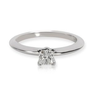 Tiffany Co Solitaire Diamond Engagement Ring in Platinum E VS2 031 CTW Celine Triomphe Shoulder Bag Canvas Leather White Brown