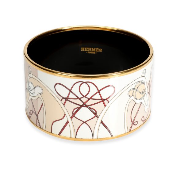 Hermès Gold Plated Extra Wide Enamel Bangle Hermès Gold Plated Extra Wide Enamel Bangle