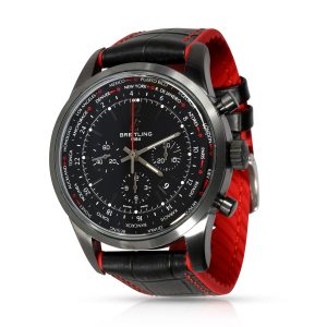 Breitling Transocean Unitime MB0510U6BC80 Mens Watch in Black Steel Saint Laurent Red Leather Belle De Jour Chain Wallet