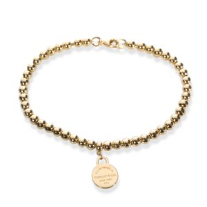 Tiffany Co Return to Tiffany Bead Bracelet in 18K Yellow Gold GUCCI GG Marmont 6 Key Case 435305 Black