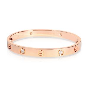 Cartier Love Diamond Bracelet in 18K Rose Gold 040 CTW Bottega Veneta Document Bag Intrecciato Navy