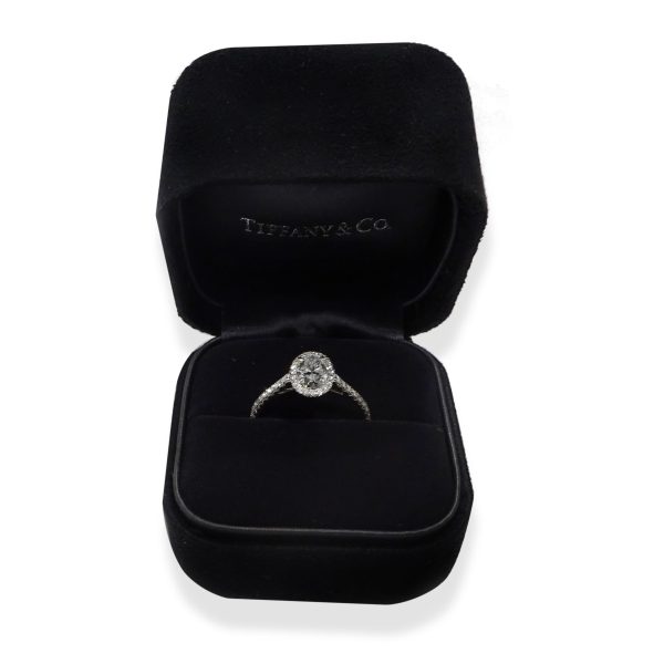 107079 box Tiffany Co Soleste Halo Diamond Engagement Ring in Platinum F IF 099 CTW