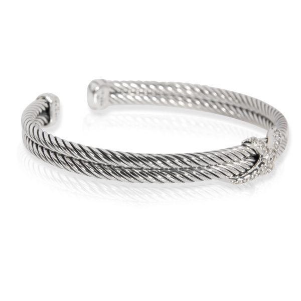 107089 sv fa1a3dba d10e 4ffd b538 3316d48090c6 David Yurman Cable Diamond X Bracelet in Sterling Silver 022 CTW