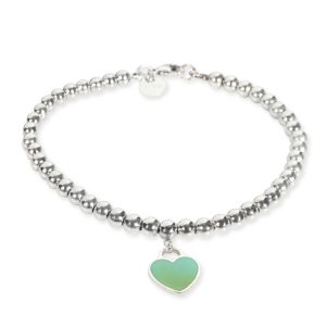 Return to Tiffany Mini Heart Tag Enamel Bracelet in Sterling Silver Louis Vuitton Artsy MM Empreinte Leather Hobo White