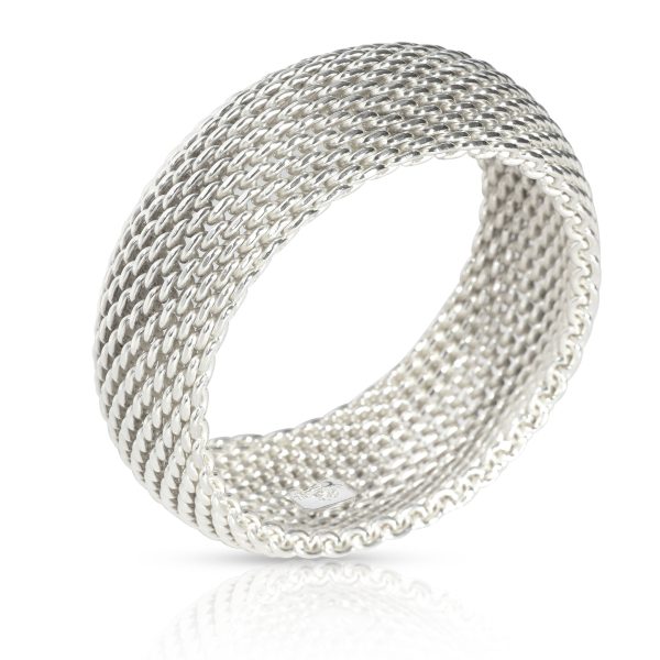 107143 pv Tiffany Co Somerset Mesh Bangle in Sterling Silver