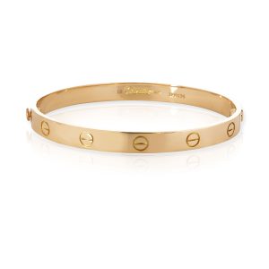 Cartier Love Bracelet in 18K Yellow Gold Size 18 Gucci GG Cat Tote Bag