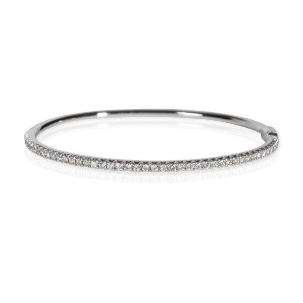 Tiffany Co Metro Hinged Diamond Bangle in 18K White Gold 073 CTW Tiffany Co Metro Hinged Diamond Bangle in 18K White Gold 073 CTW