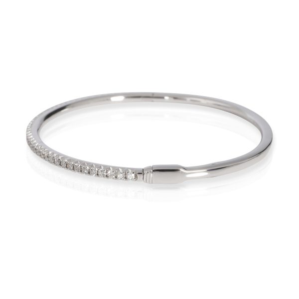 107213 sv Tiffany Co Metro Hinged Diamond Bangle in 18K White Gold 073 CTW