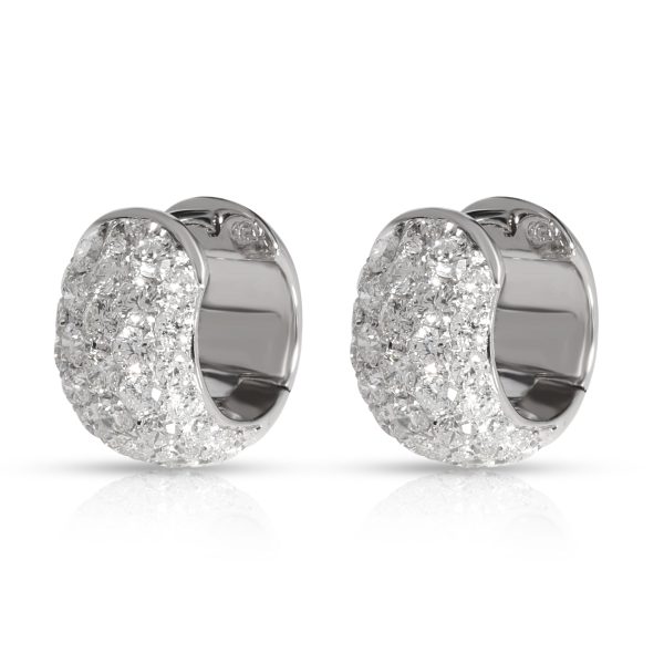 107244 sv 678bca2e 292b 4512 b6ea fa0ce195baf2 Pave Diamond Huggie Earrings in 18K White Gold 3 CTW