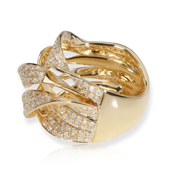 Yellow Gold Ring Odelia Ribbon Diamond Ring in 18K Yellow Gold 256 CTW