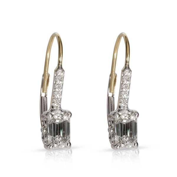 GIA Certified Emerald Diamond Earrings in 18KT Gold F VS1 VS2 119 CTW GIA Certified Emerald Diamond Earrings in 18KT Gold F VS1 VS2 119 CTW