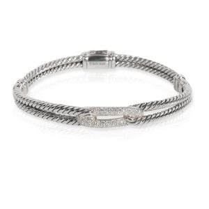 David Yurman Labryinth Diamond Bracelet in Sterling Silver 029 CTW Chanel Chain Handbag Top Handle Matelasse Brown