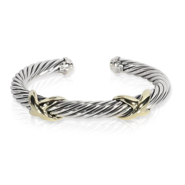 David Yurman X Bracelet in 14K Yellow Gold Sterling Silver David Yurman X Bracelet in 14K Yellow Gold Sterling Silver