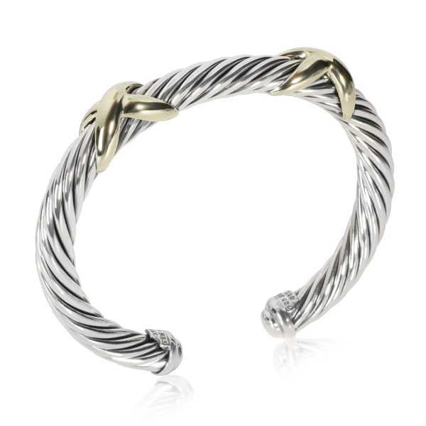 107290 pv David Yurman X Bracelet in 14K Yellow Gold Sterling Silver