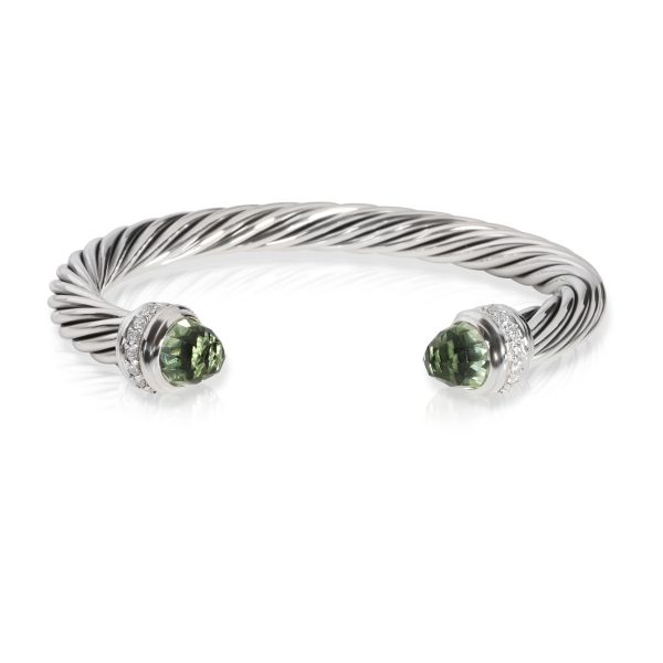 David Yurman Prasiolite Diamond Cable Bracelet in Sterling Silver 041 CTW David Yurman Prasiolite Diamond Cable Bracelet in Sterling Silver 041 CTW