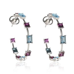 Hoop Earrings with London Blue Topaz Louis Vuitton Brandlin Monogram Handbag Brown Red